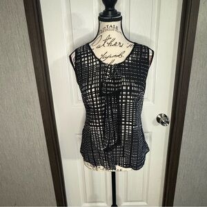Halogen Black and White Sleeveless Top